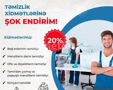 Təmizlik xidməti ən ucuz bizdə