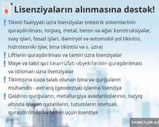 Tikinti şirkətinə lisenziya alınması