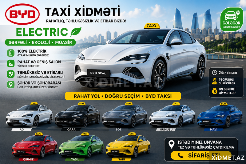 Bütün bölgələrə taksi xidməti Bütün bölgələrə taksi xidməti
